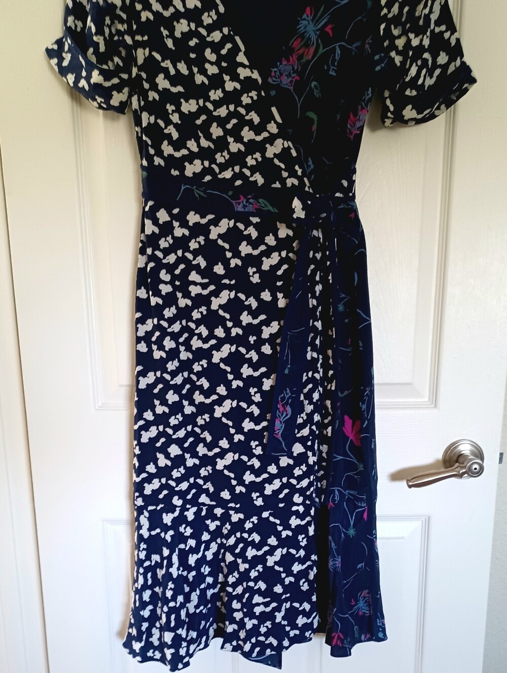 Tanya Taylor Luisa Wrap Dress Blue White Pink Floral Silk 4 - Picture 7 of 10